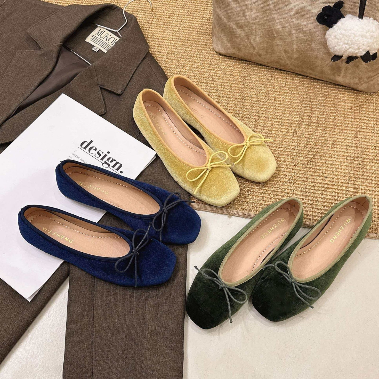 Slingback Pumps Women - French-style high-end velvet ballet flats for