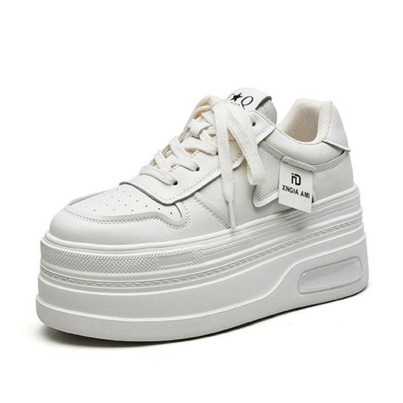 Wedge Heeled Sneaker - 9CM Platform Wedge Sneakers Genuine Leather