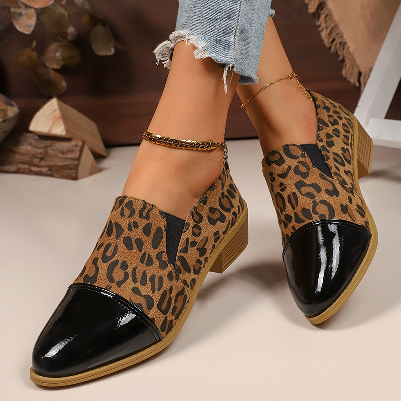 Women Shoes Casual - Leopard Printed Women's Low Heel Pumps
