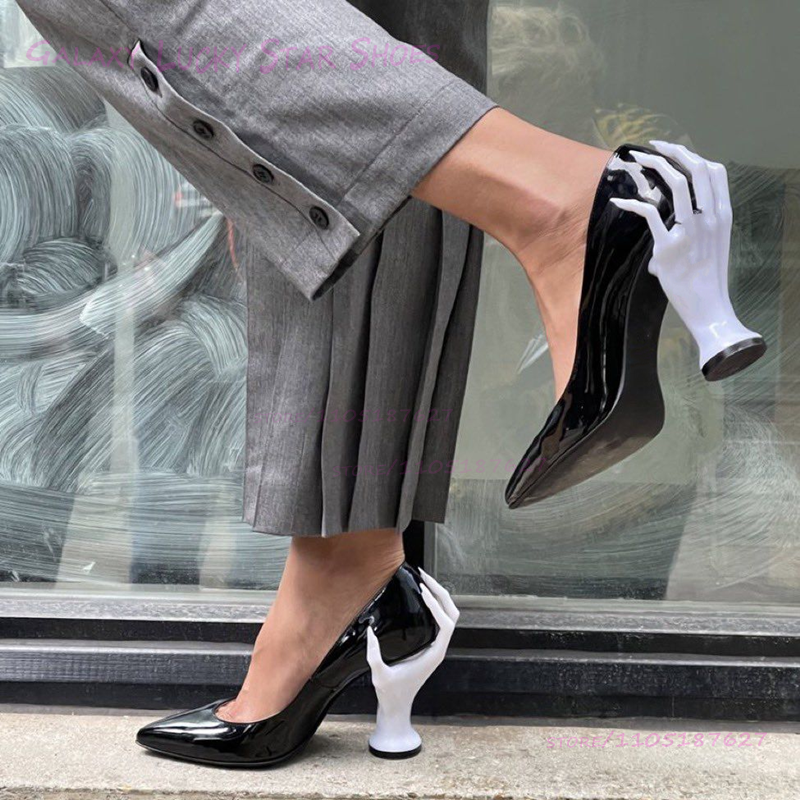 Pink Hand Shaped Strange Heel  - Women'S Shoes Hands Free บทวิจารณ์และราคา