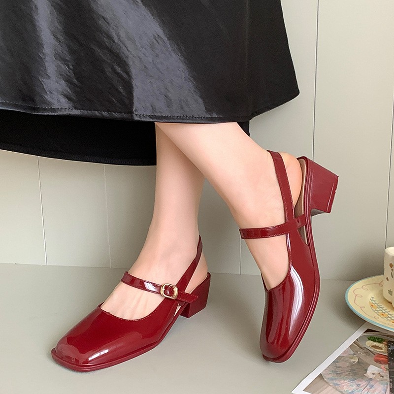 Women's Sandals Summer 2025 Sq - Ankle Strap Heels บทวิจารณ์และราคา