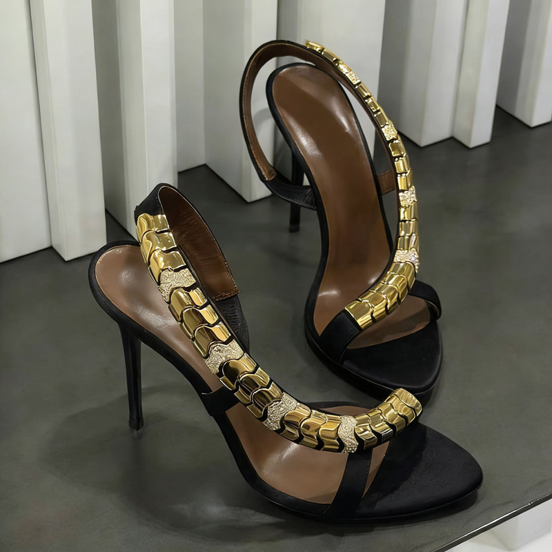 Luxury Rhinestones Sequined Sa - Ankle Strap Heels บทวิจารณ์และราคา