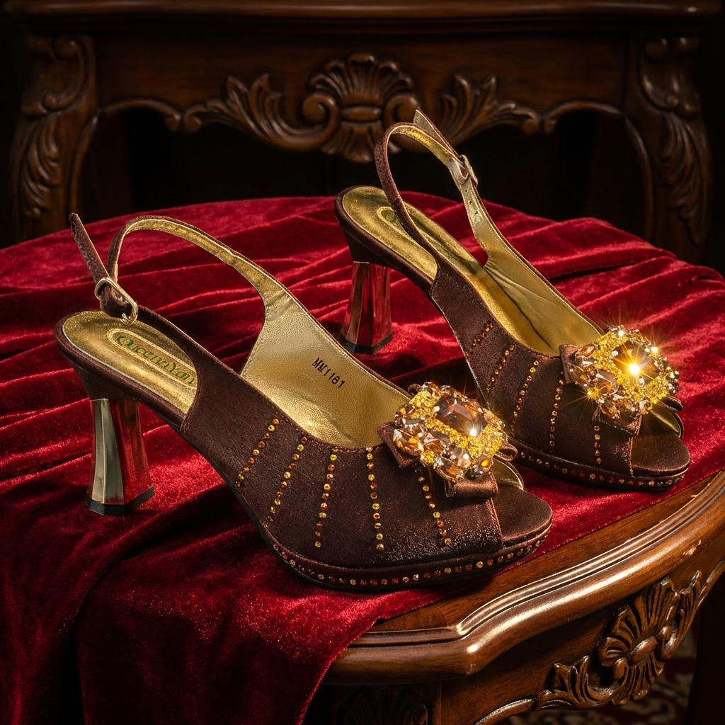Coffee Color Elegant High Heel - Women'S Shoes Hands Free บทวิจารณ์และราคา