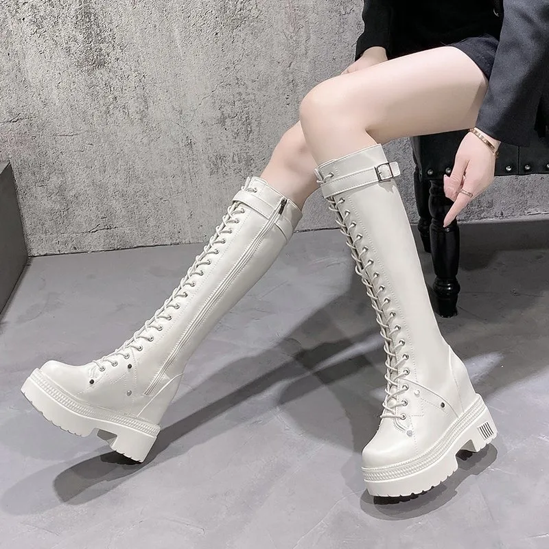 10CM New Women Platform Knee H - Wedge Heeled Sneaker บทวิจารณ์และราคา