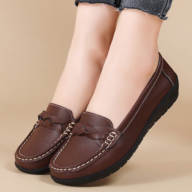 Fashion Genuine Leather Women  - Women'S Shoes For Wide Feet บทวิจารณ์และราคา