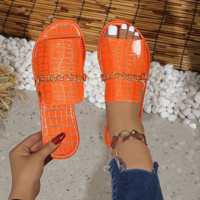 Women's Glitter Gold Slippers  - Gold Chain Sandal บทวิจารณ์และราคา