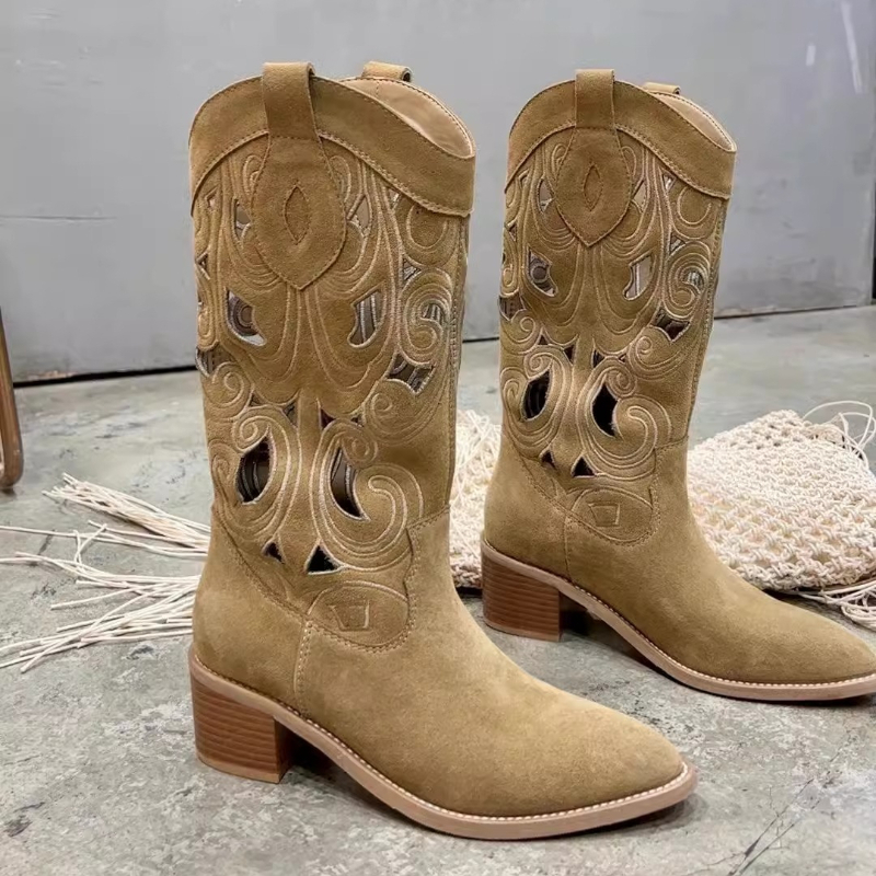 Western Style Embroidered Leat - Women'S Shoes Wide Width บทวิจารณ์และราคา