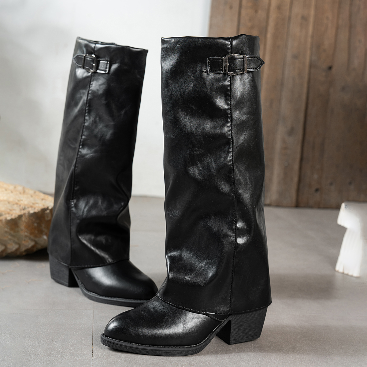 Women's Fashion Folding Knee-h - Wide Fit Heels บทวิจารณ์และราคา