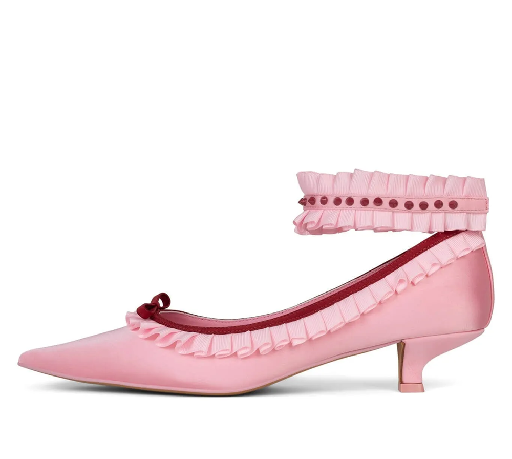 Soft Playful Style Blush Satin - Ankle Strap Heels บทวิจารณ์และราคา