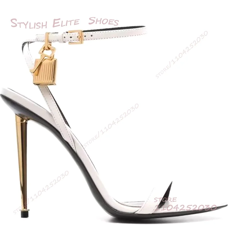 Gold Metal Stiletto Sandals Wo - Gold Chain Sandal บทวิจารณ์และราคา