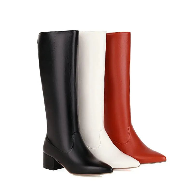 Soft PU Leather Red White Poin - Wide Fit Heels บทวิจารณ์และราคา