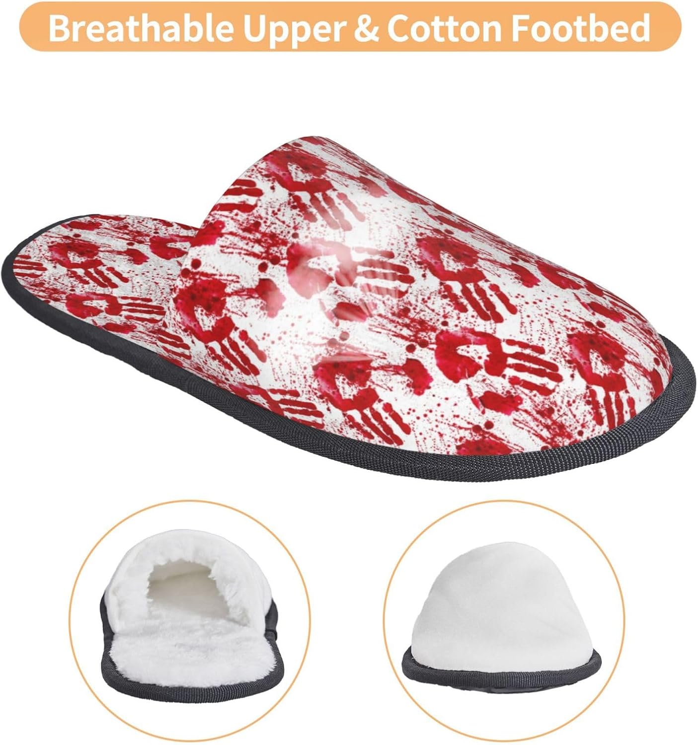 Bloody Hand Print Women Slippe - Women'S Shoes Hands Free บทวิจารณ์และราคา