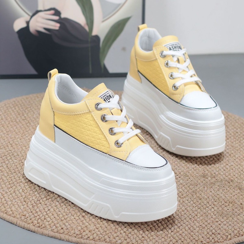 2026 New 10CM Genuine Leather  - Wedge Heeled Sneaker บทวิจารณ์และราคา