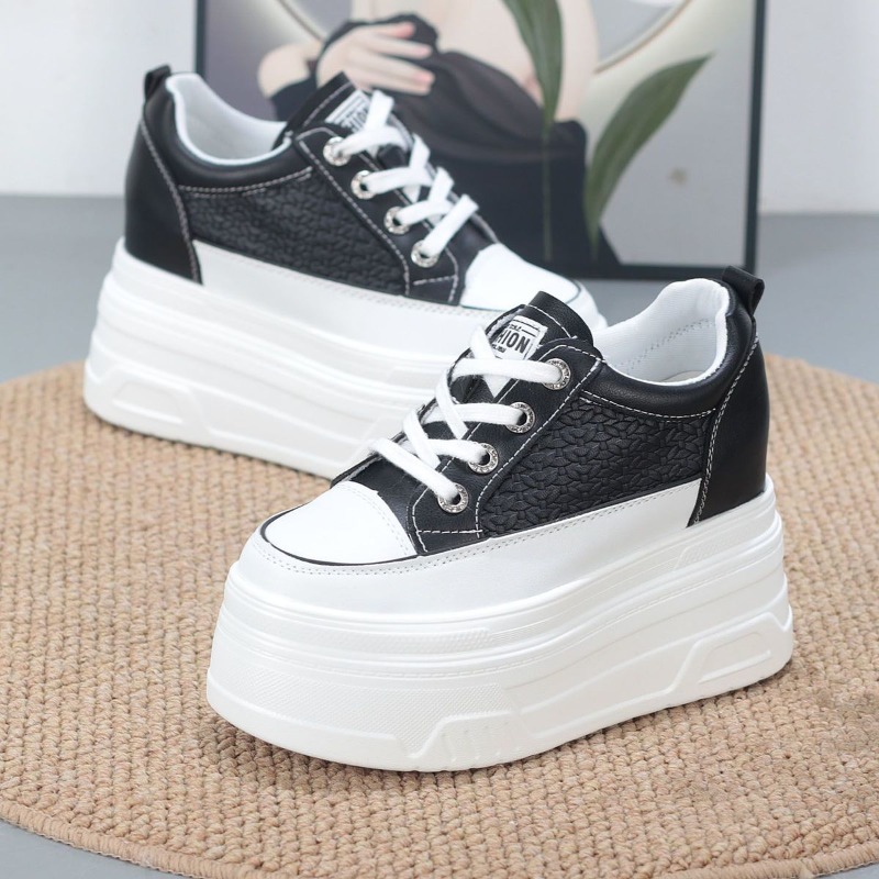 2026 New 10CM Genuine Leather  - Wedge Heeled Sneaker บทวิจารณ์และราคา