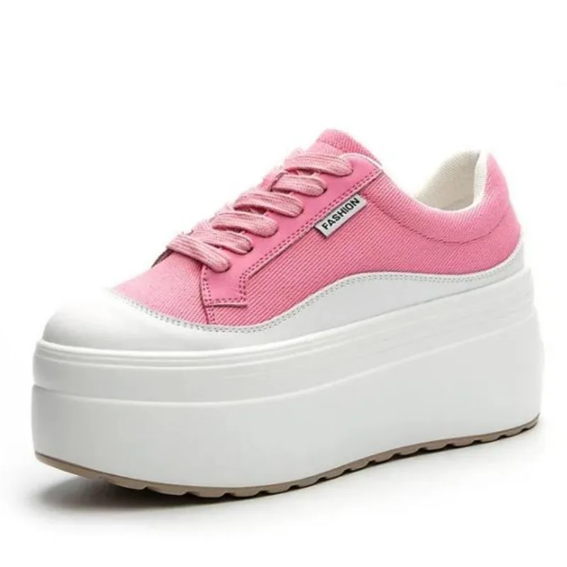 8cm New Canvas Genuine Leather - Wedge Heeled Sneaker บทวิจารณ์และราคา
