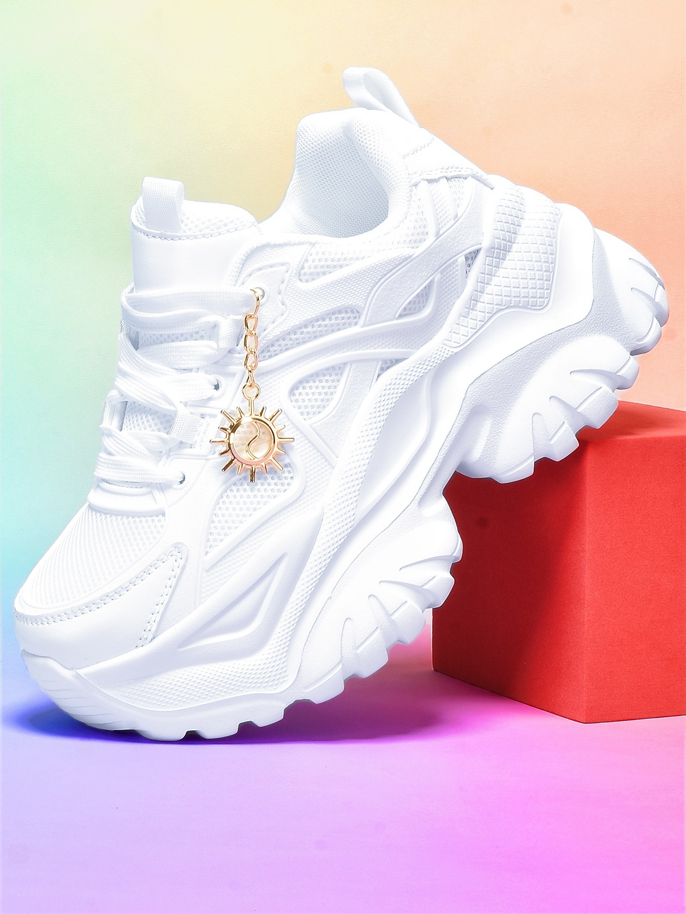 Women's Lightweight 7cm Beige  - Gold Chain Sandal บทวิจารณ์และราคา