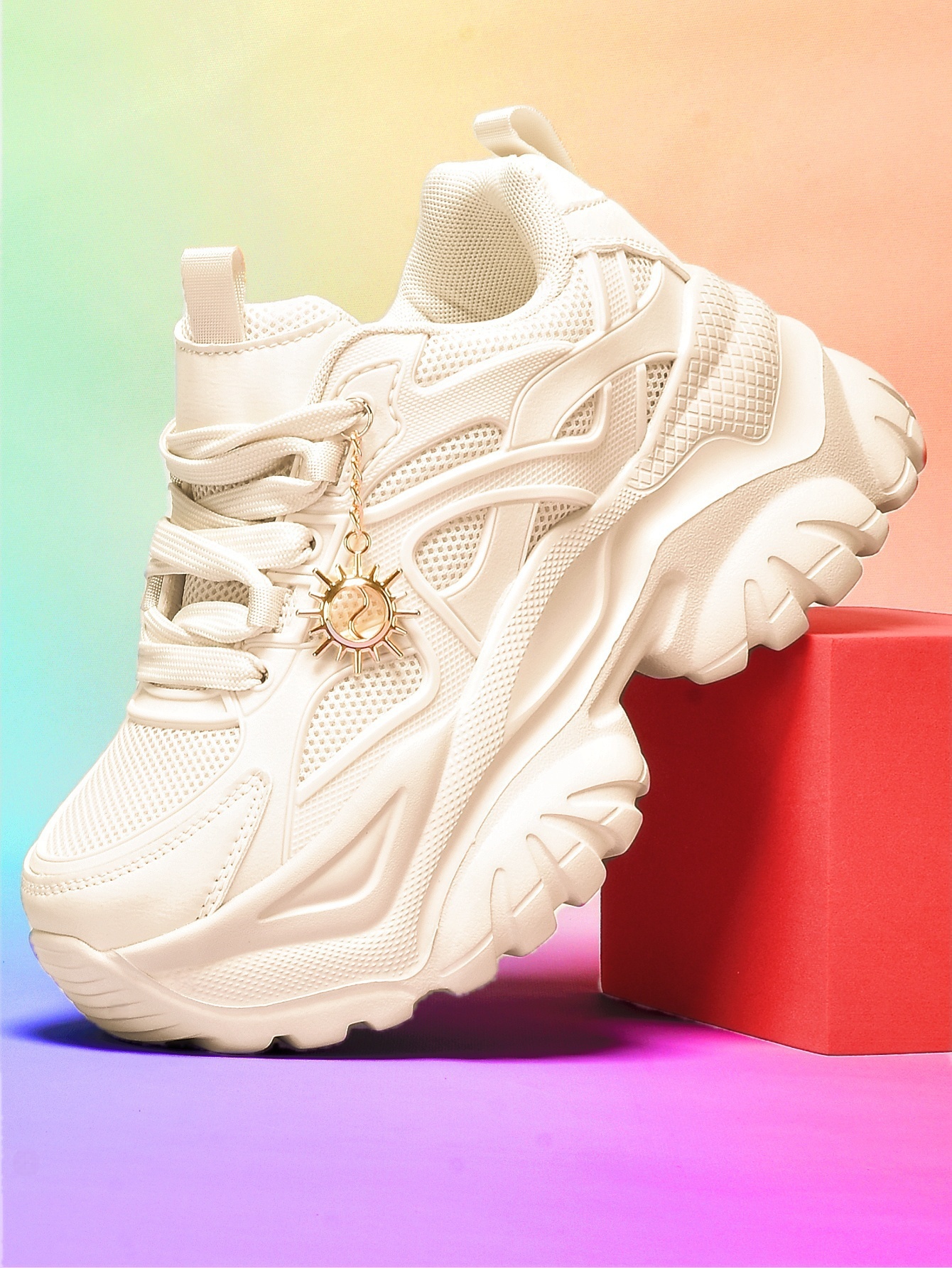 Women's Lightweight 7cm Beige  - Gold Chain Sandal บทวิจารณ์และราคา