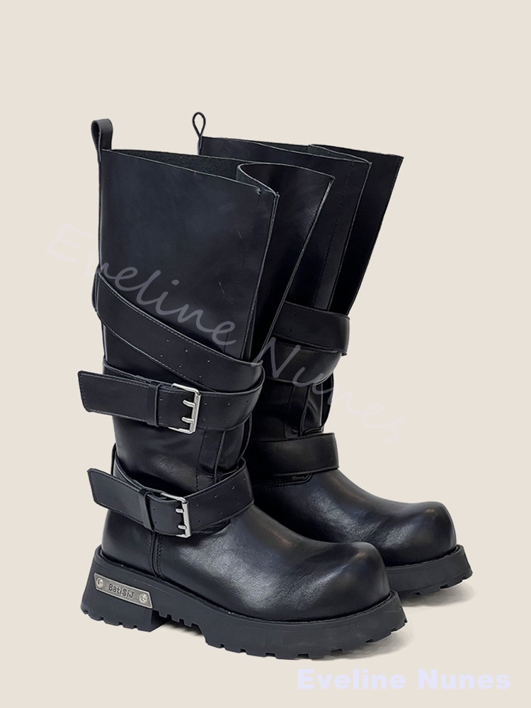 Wide-legged Belt Buckle Thick- - Wide Fit Heels บทวิจารณ์และราคา