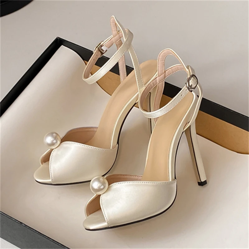 Eilyken Sexy String Bead Open  - Women'S Shoes Peep Toe บทวิจารณ์และราคา