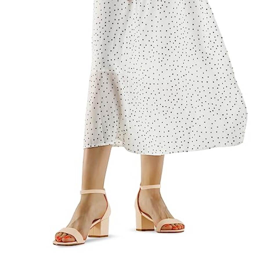 Women's Chunky Low Heels Open  - Low Block Heel Pump บทวิจารณ์และราคา