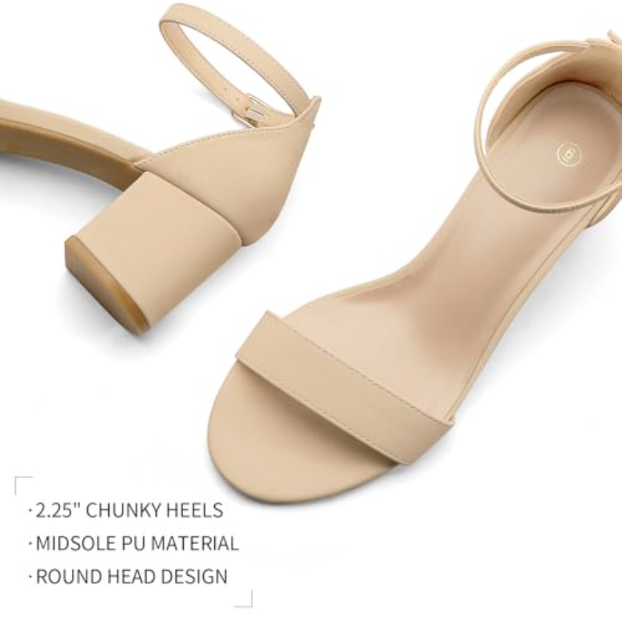 Women's Chunky Low Heels Open  - Low Block Heel Pump บทวิจารณ์และราคา