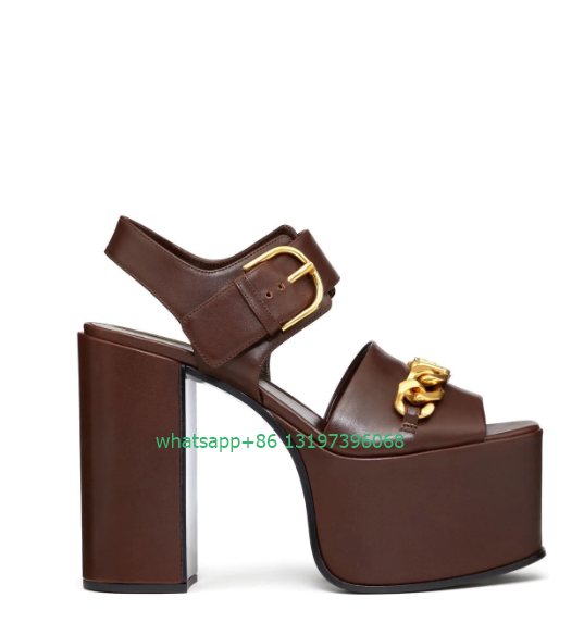 Lady gold chain buckle design  - Gold Chain Sandal บทวิจารณ์และราคา