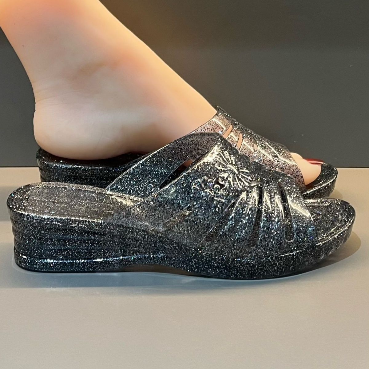 WFashion Purple Glitter Jelly  - Wedge Heeled Sneaker บทวิจารณ์และราคา