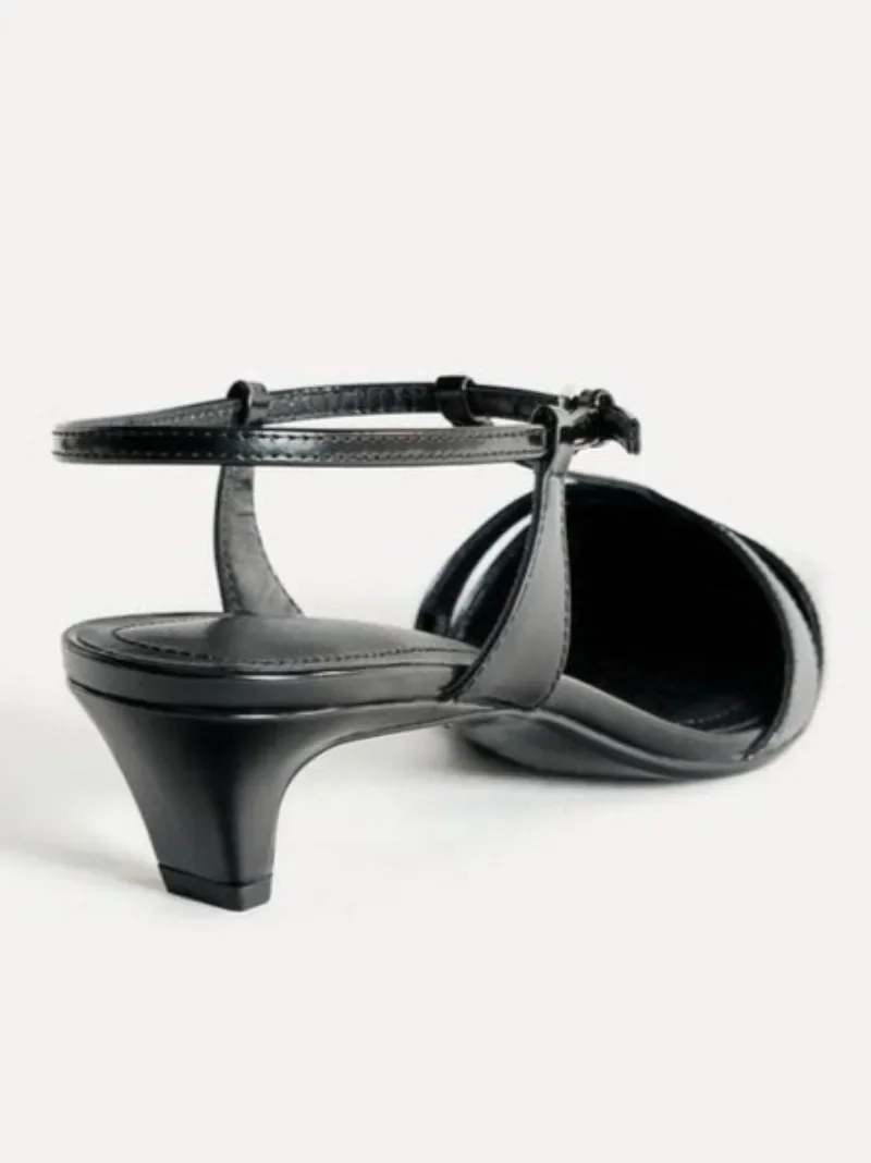 Patent Leather Kitten Heel Wom - Ankle Strap Heels บทวิจารณ์และราคา