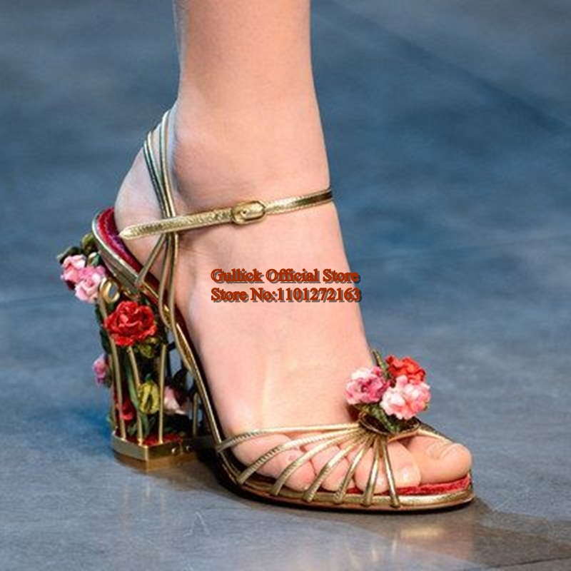 Luxury Bird Cage Women Sandals - Ankle Strap Heels บทวิจารณ์และราคา