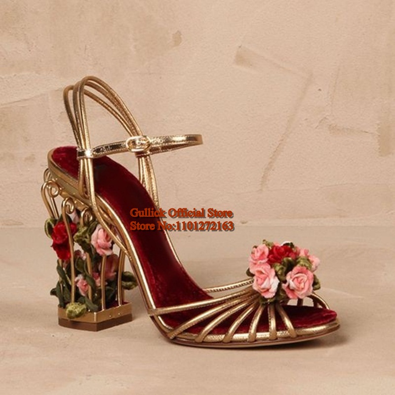 Luxury Bird Cage Women Sandals - Ankle Strap Heels บทวิจารณ์และราคา