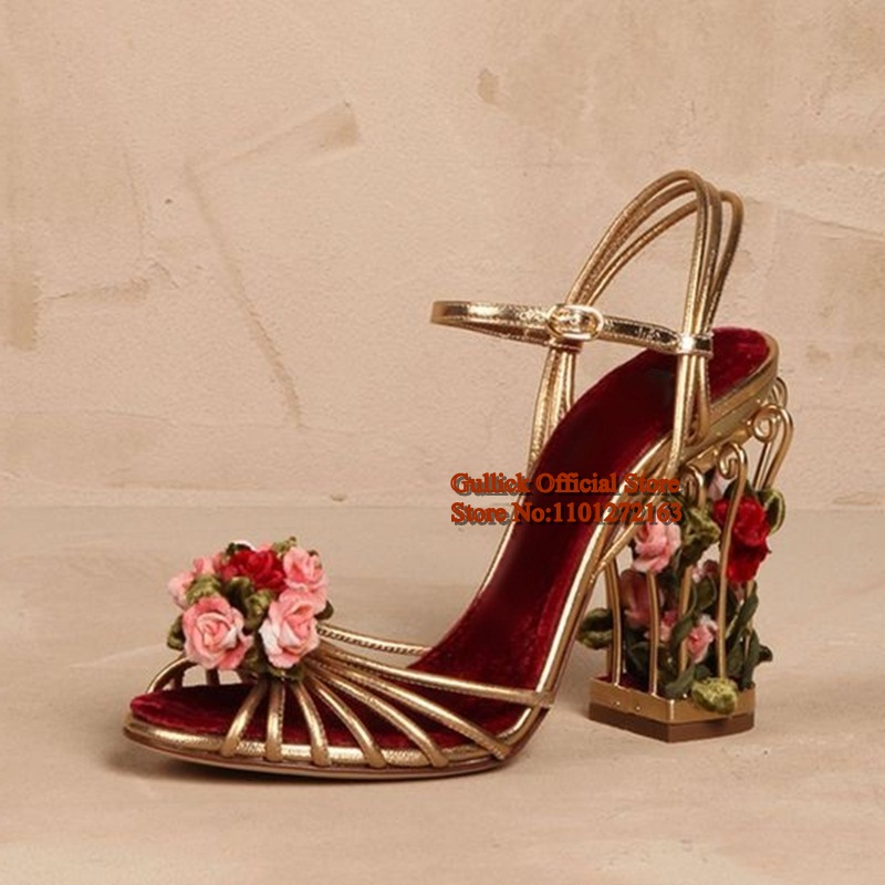 Luxury Bird Cage Women Sandals - Ankle Strap Heels บทวิจารณ์และราคา