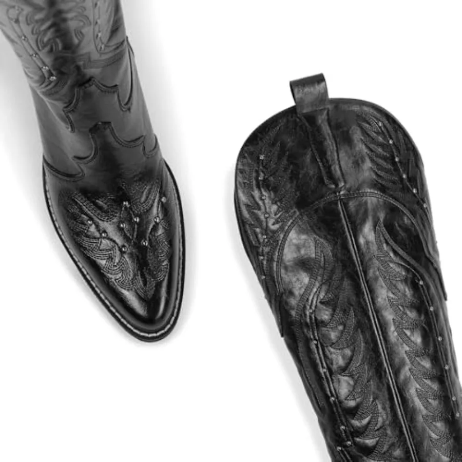 Women's Embroidered Cowboy Boo - Wide Fit Heels บทวิจารณ์และราคา