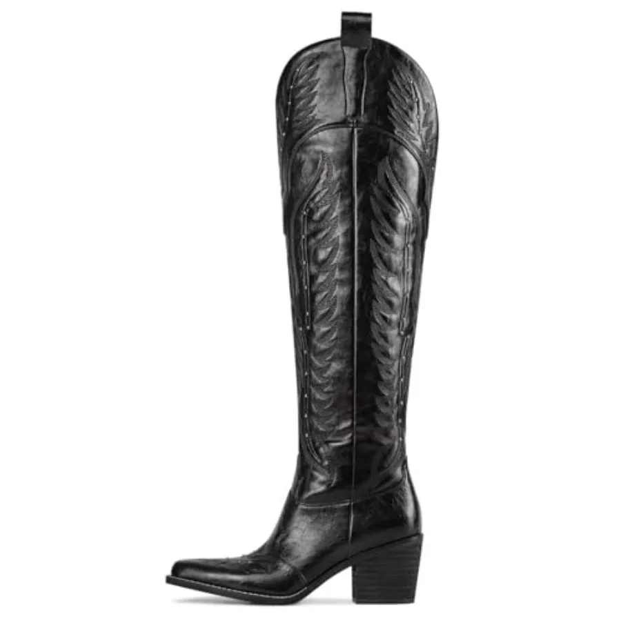 Women's Embroidered Cowboy Boo - Wide Fit Heels บทวิจารณ์และราคา