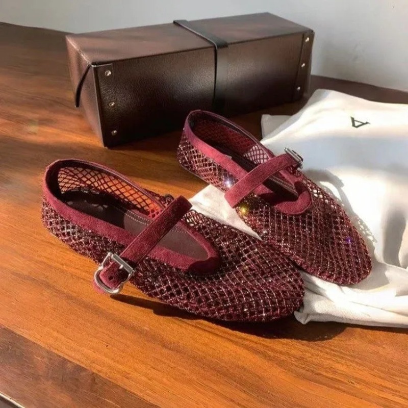 Hollow Rhinestone Baotou Sanda - Women Shoes Casual บทวิจารณ์และราคา