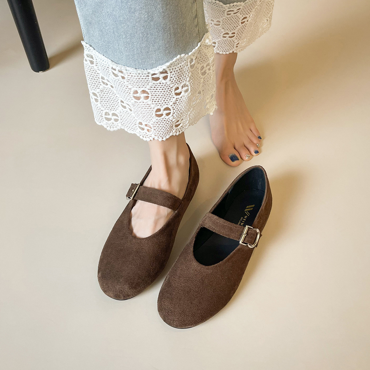 Size 35-43 Velvet Mary Jane Sh - Women'S Shoes Hands Free บทวิจารณ์และราคา