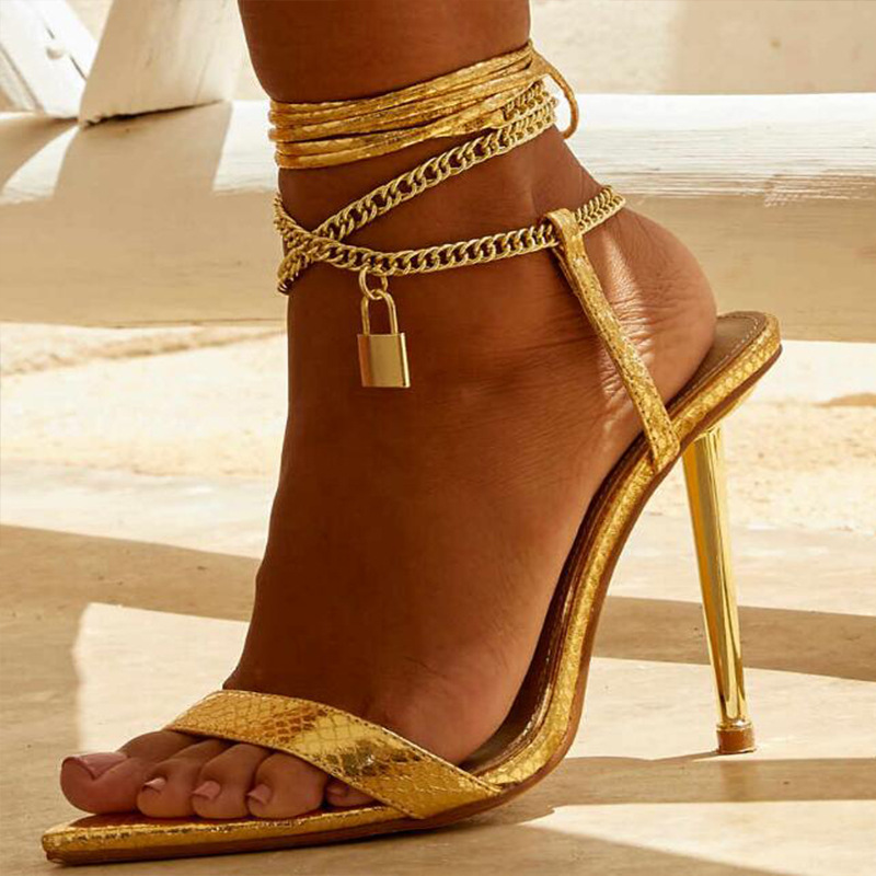 2026 Women's Silver Gold Chain - Gold Chain Sandal บทวิจารณ์และราคา