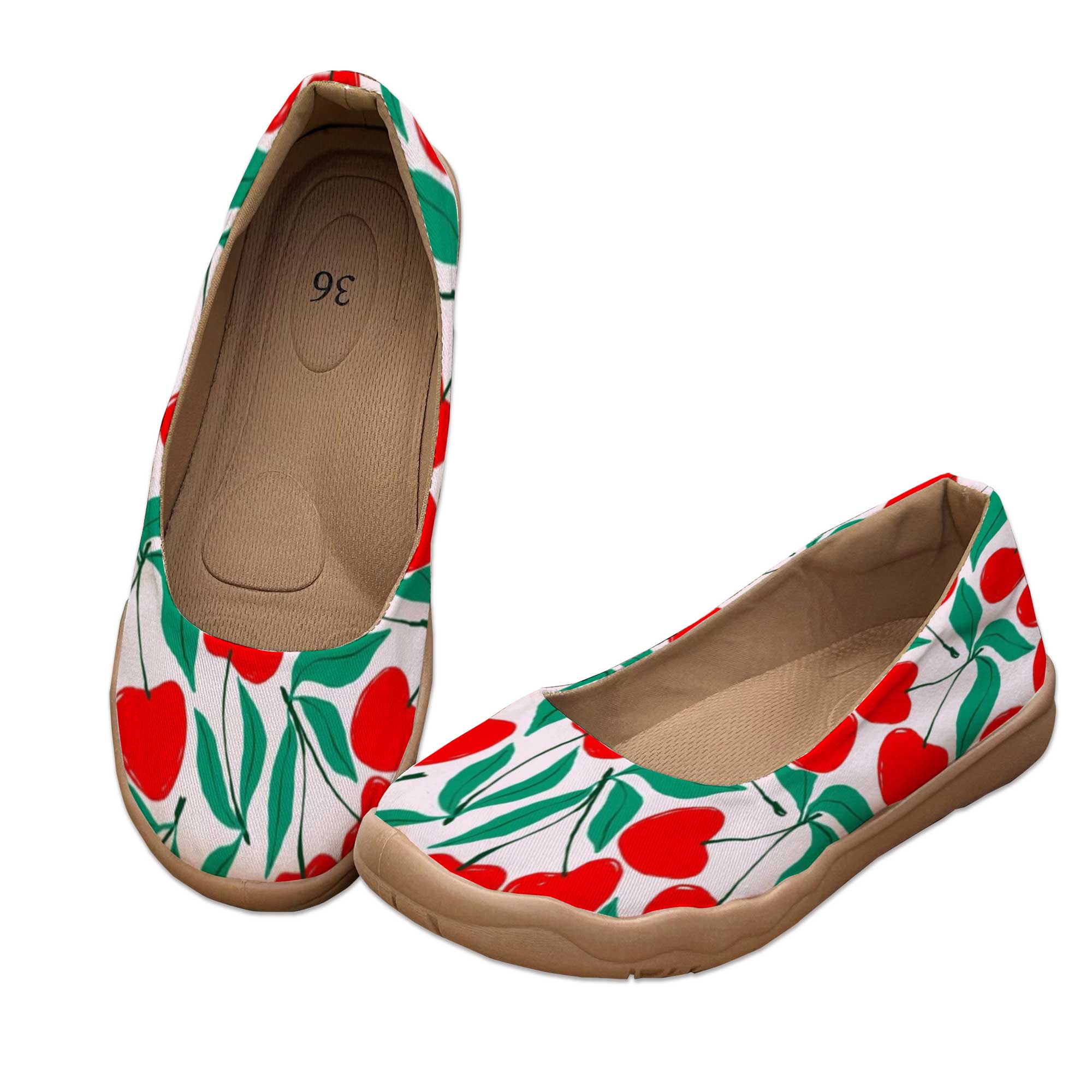 Sweet Cherry-Colored Wide-Fit  - Women'S Shoes For Wide Feet บทวิจารณ์และราคา