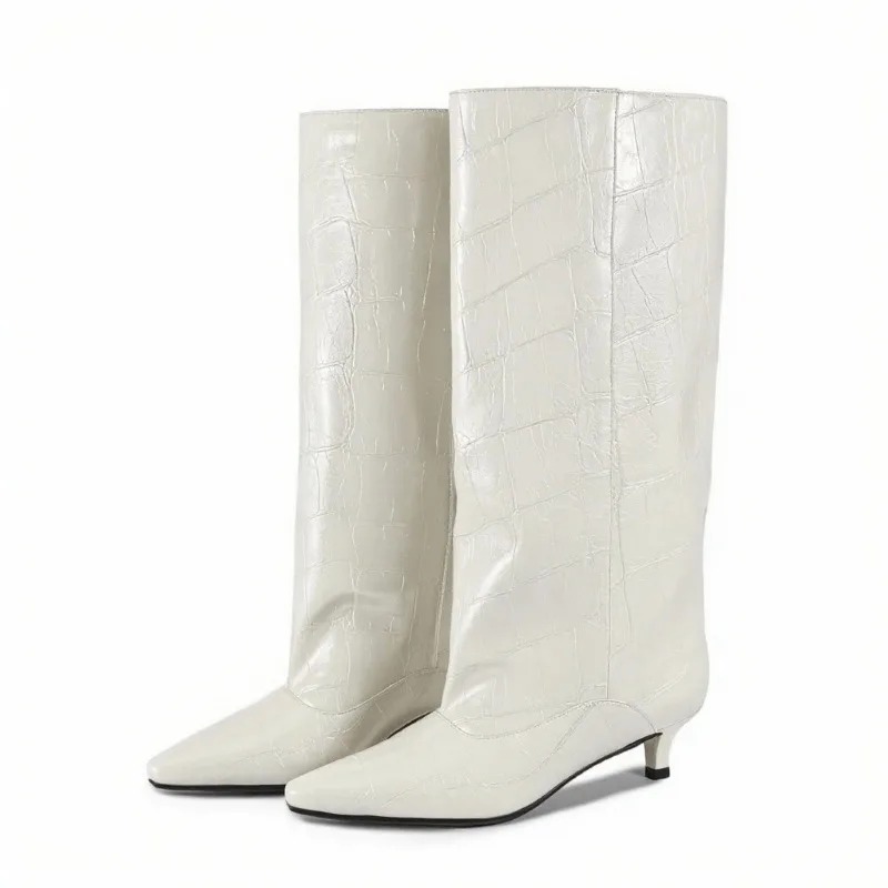 Kitten Heel Wide Calf Boots, C - Wide Fit Heels บทวิจารณ์และราคา