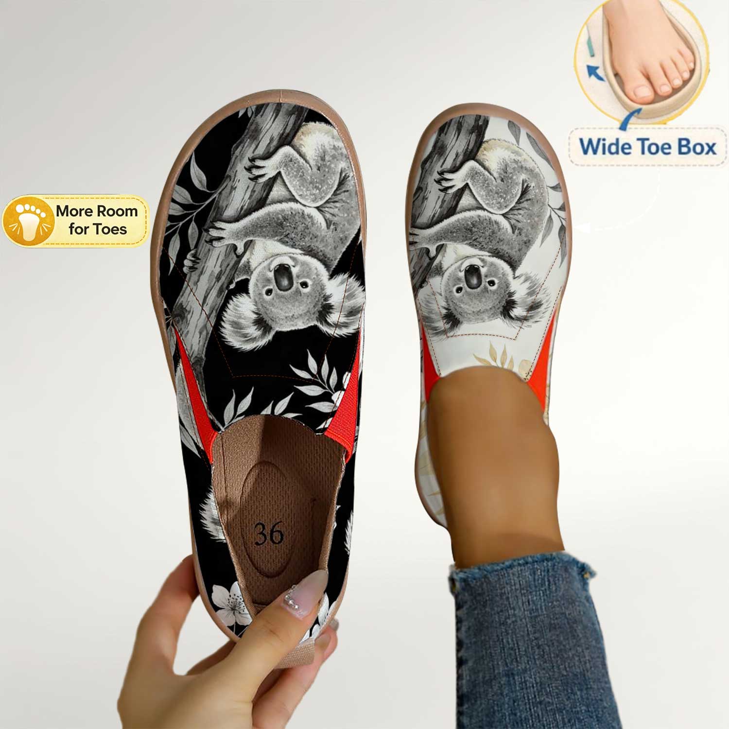 Women's Cute Koala Print Slip- - Women'S Shoes For Wide Feet บทวิจารณ์และราคา