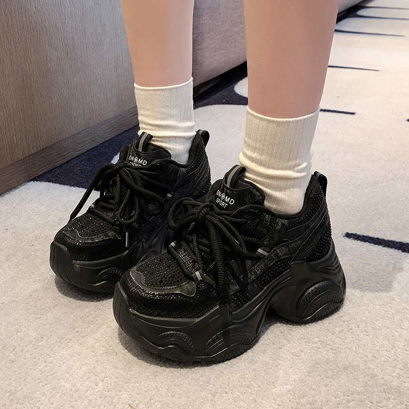 8CM Women Chunky Sneakers New  - Wedge Heeled Sneaker บทวิจารณ์และราคา