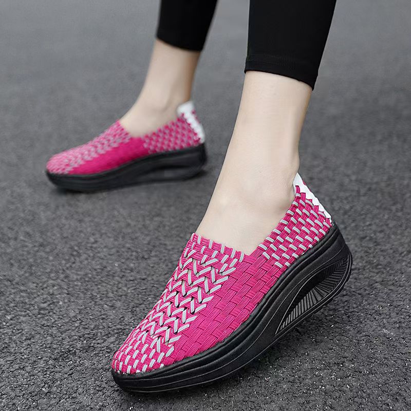 Woman Hand Woven Wedges Casual - Women'S Shoes Hands Free บทวิจารณ์และราคา