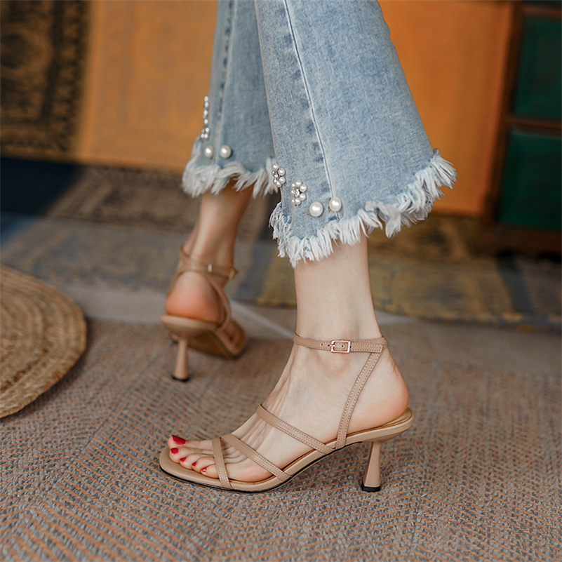 Meotina Sandals Women Shoes Sq - Ankle Strap Heels บทวิจารณ์และราคา