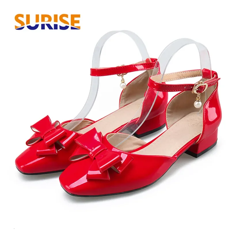Big Size Women Bowtie Pumps Ro - Ankle Strap Heels บทวิจารณ์และราคา